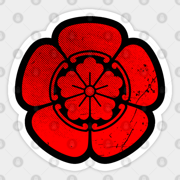 Samurai Family Crests - Oda - Red Sticker by BadBox